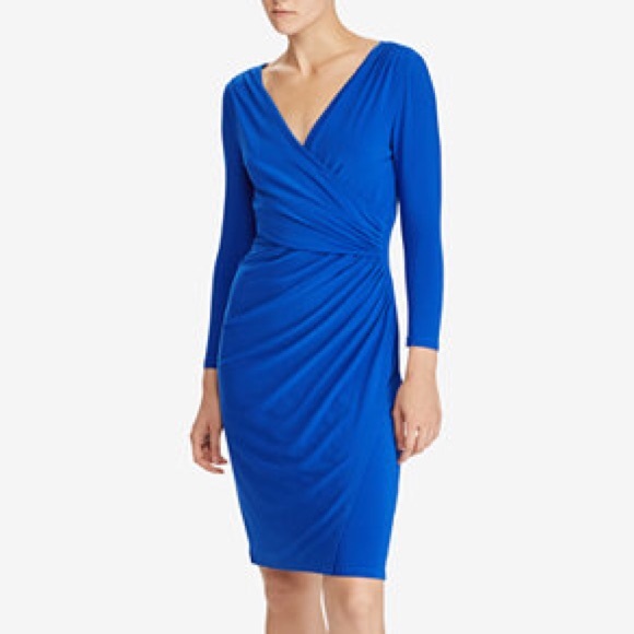 ralph lauren blue wrap dress